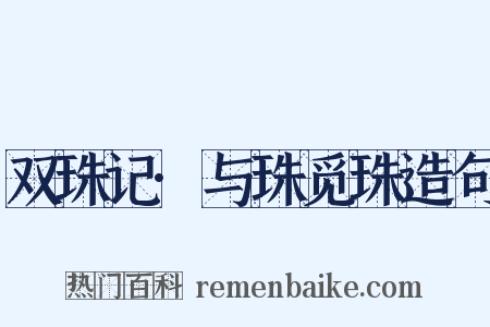 双珠记·与珠觅珠造句是什么意思的图片